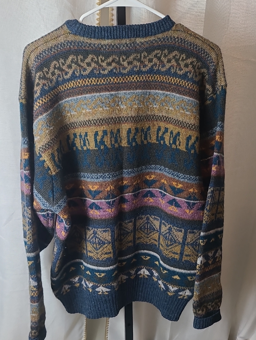 Edinburgh Tartan Shop Men’s Size L Pure Wool Sweater Long Sleeve-Crew Neck - Picture 4 of 4